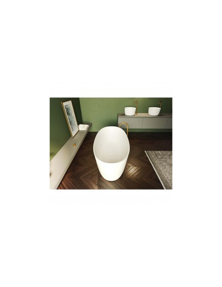Oval solid bad 175x80, white mat