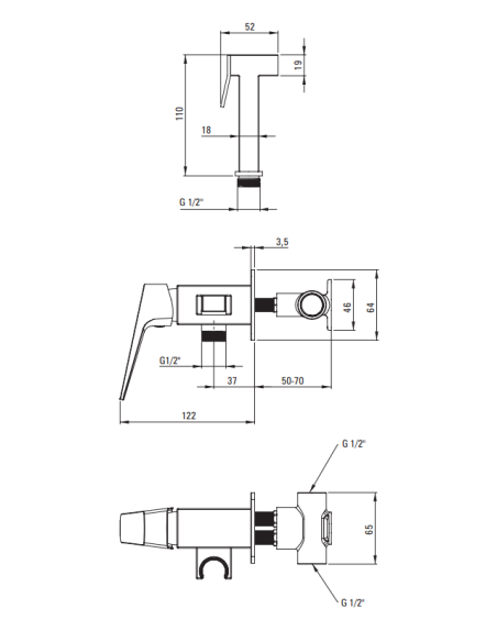 Deante Blur bidē krāns, slēptais BQL_D34M - 2