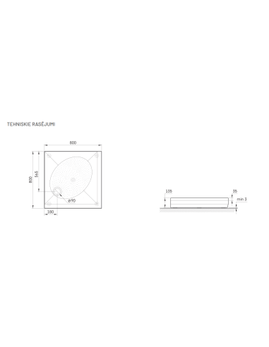 PAA dušo padėklas ART KV 80 - 5
