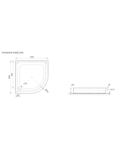 PAA dušas paliktnis CLASSIC RO 100 R 550 - 3 2