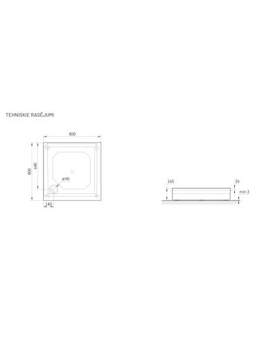PAA dušas paliktnis CLASSIC KV 80 - 5