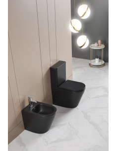 PACO RIMLESS toilet bowl with built-in connection, black matte, PC1012WRB - 1 2