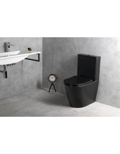 PACO RIMLESS WC-pott sisseehitatud ühendusega, matt must, PC1012WRB - 7