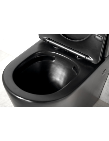 PACO RIMLESS tualetes pods ar iebūvētu pieslēgumu, melns matēts, PC1012WRB - 9