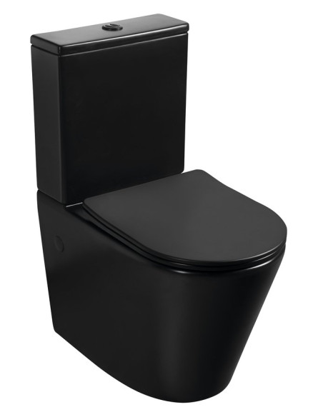 PACO RIMLESS WC-pott sisseehitatud ühendusega, matt must, PC1012WRB - 11