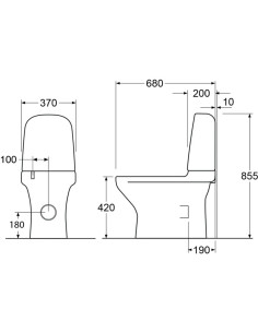 Tualeto dubuo „Estetic 8300“, „Hygienic Flush“ apvadas, dangtis su švelniu uždarymu / greitu atleidimu, juodas - 4 2