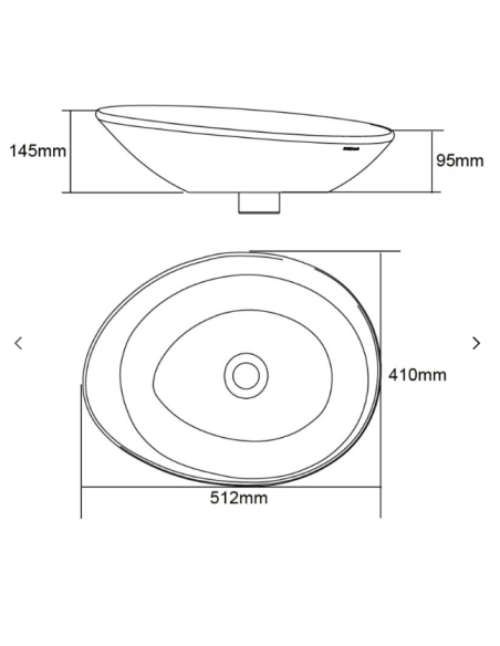 ROYO Galaxy RO16985 keramiskā izlietne, 41x51,2cm, balta - 6