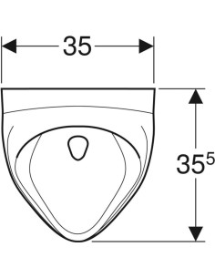 Geberit Felix pisuārs, ieplūde no aizmugures, izplūde uz... 2