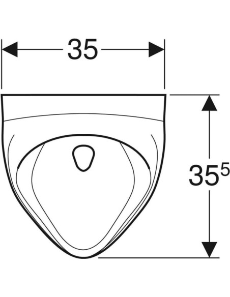 Geberit Felix pisuārs, ieplūde no aizmugures, izplūde uz aizmuguri