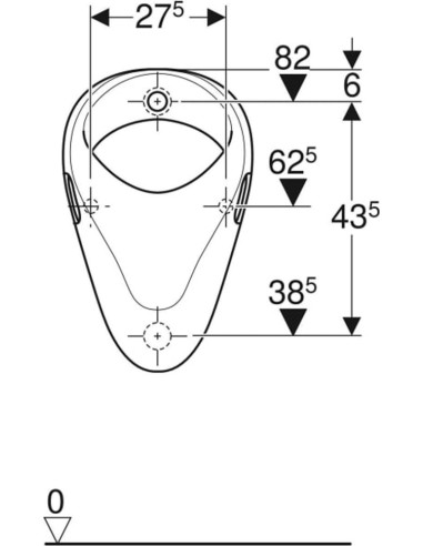 Geberit Felix pisuārs, ieplūde no aizmugures,...