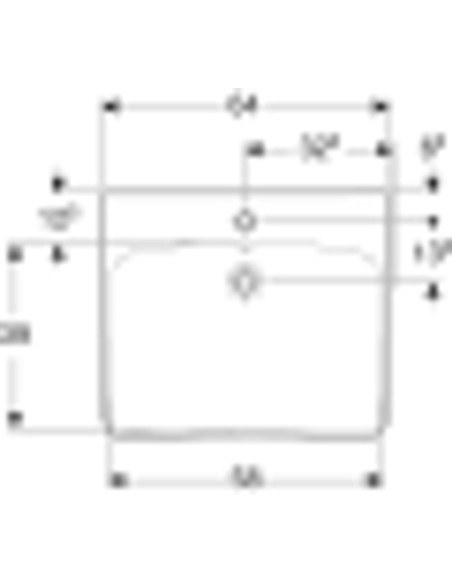 Geberit Selnova izlietne, cilvēkiem ar īpašām vajadzībām 65x55cm