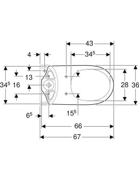 Geberit Selnova Comfort grīdas tualetes pods, paredzēts montāžai ar ārējo skalošanas tvertni, ar dziļo skalošanu, horizontāls iz