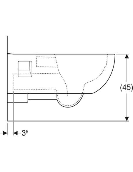 Geberit Selnova Comfort sienas tualetes pods Premium, ar dziļo skalošanu, pagarināts izvirzījums, ar daļēji gludām sānu malām, c