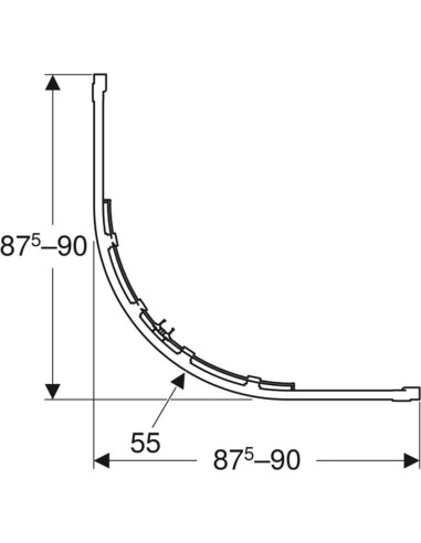 Geberit GEO ieapaļa stūra dušas kabine:...