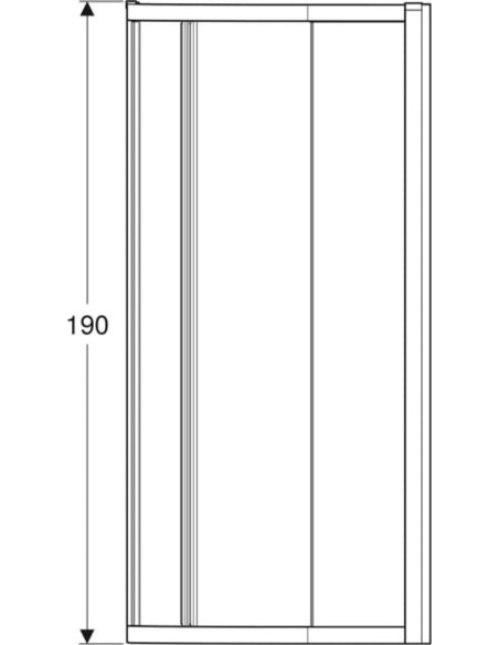 Geberit GEO ieapaļa stūra dušas kabine: 87.5-90x87.5-90x190cm, R550, sudraba krāsas / Caurspīdīgs stikls
