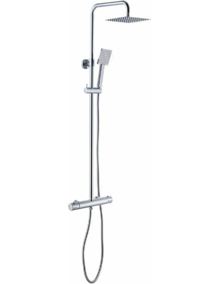 Dušas sistēma ar termostatu A-Collection, Hroms, 200mm, Kvadrātveida galva