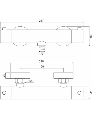 Dušas termostats ADORA CIRCUM, Nerūsējošais...