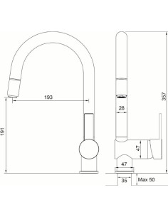Izlietnes maisītājs izvelkams GEYSER MAX FLEX, Hroms 2