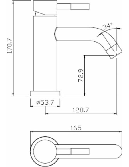 Izlietnes maisītājs GEYSER DELTA, Zelta krāsa