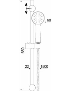 Dušas komplekts TARGET BASIC 90 1JET, Hroms 2