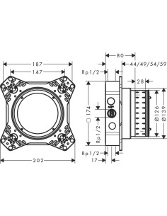 Zemapmetuma mezgls Hansgrohe iBox universal 2 2