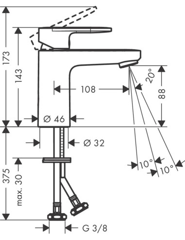 Vernis Blend 100 izlietnes maisītājs, matēts melns