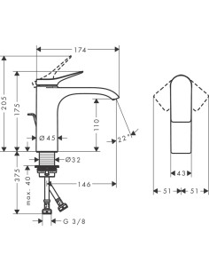 Vivenis 110 izlietnes maisītājs, ar pop-up, hroms 2
