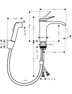 Vivenis Bidette 110,izlietnes maisītājs ar push-open, hroms 2
