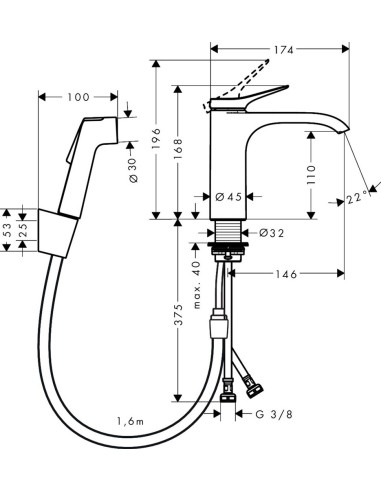 Vivenis Bidette 110,izlietnes maisītājs ar...