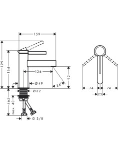 Finoris 100 izlietnes maisītājs, ar push-open, hroms 2