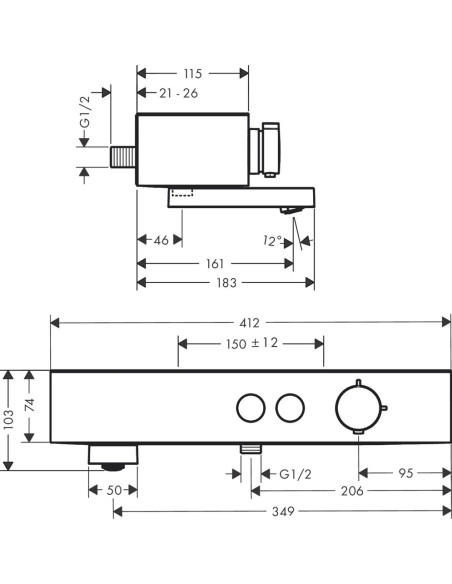 ShowerTablet Select 400 vannas termostats, hroms