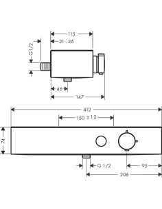 ShowerTablet Select 400 dušas termostats, matēts melns 2