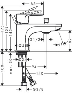 Rebris S Monotrou vannas un dušas maisītājs ,hroms 2