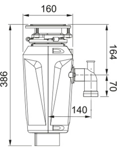ELITE SLIM 125- Atkritumu smalcinātājs, jauda 1.25Hp 2