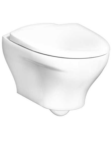 Estetic 8330 sienas WC ar SoftClose vāku, CeramicPlus, Hygienic Flush, balts