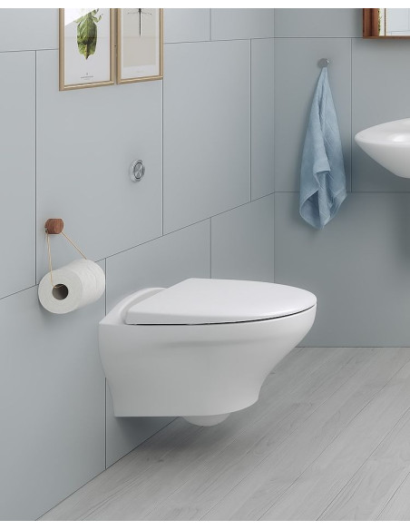 Estetic 8330 sienas WC ar SoftClose vāku, CeramicPlus, Hygienic Flush, balts