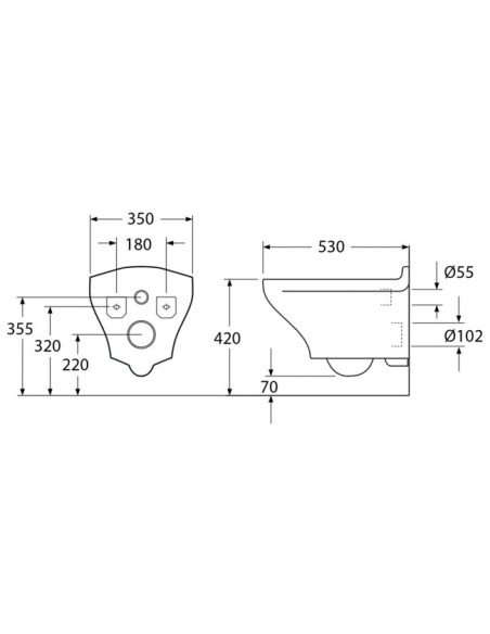 Estetic 8330 sienas WC ar SoftClose vāku, CeramicPlus, Hygienic Flush, balts