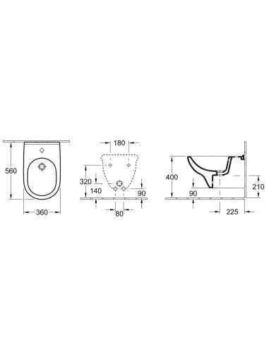 Villeroy & Boch piekaramais bidē O'Novo 5460 0001
