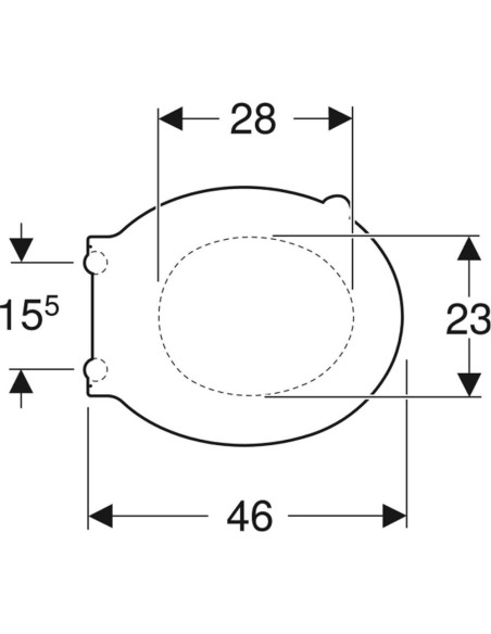 Geberit Selnova Comfort cietais WC vāks NT eņģes, uzstādīšana no apakšas