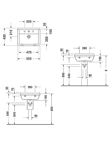 Duravit izlietne Starck 3 0300550000