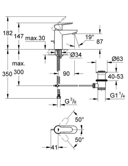 Grohe izlietnes jaucējkrāns BauEdge 23328000