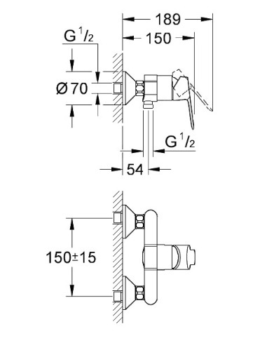 Grohe dušas jaucējkrāns BauEdge 23333000