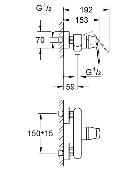 Grohe dušas jaucējkrāns Eurosmart Cosmopolitan 32837000