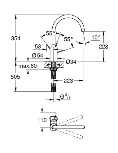 Grohe virtuves jaucējkrāns Eurosmart...
