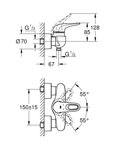 Grohe dušas jaucējkrāns Eurostyle New 33590LS3