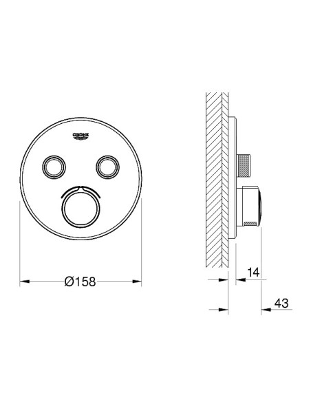 Grohe termostata jaucējkrāns vannai ar dušu Grohtherm SmartControl 29151LS0
