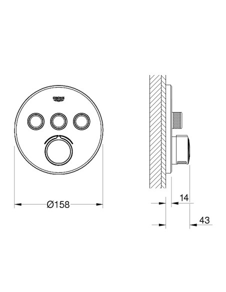Grohe termostata jaucējkrāns vannai ar dušu Grohtherm SmartControl 29904LS0