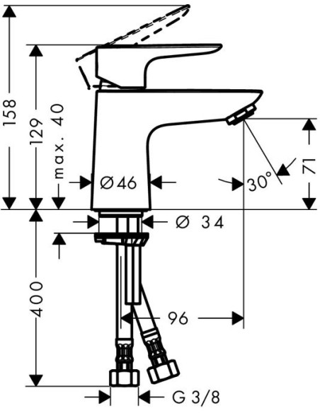 Hansgrohe izlietnes jaucējkrāns Talis E 71702000