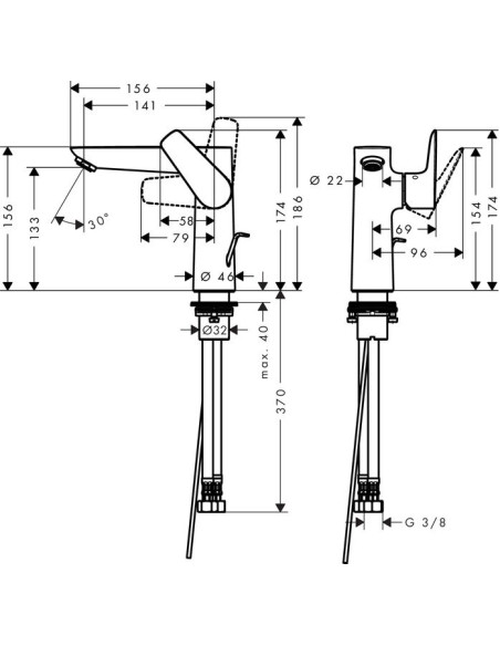 Hansgrohe izlietnes jaucējkrāns Talis E 71754000