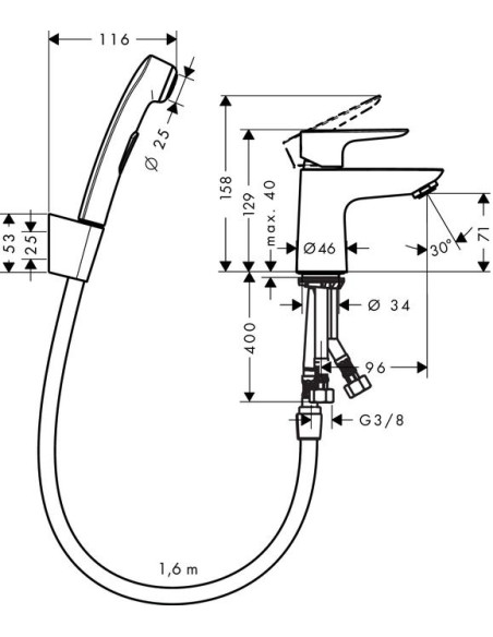 Hansgrohe izlietnes jaucējkrāns Talis E 71729000